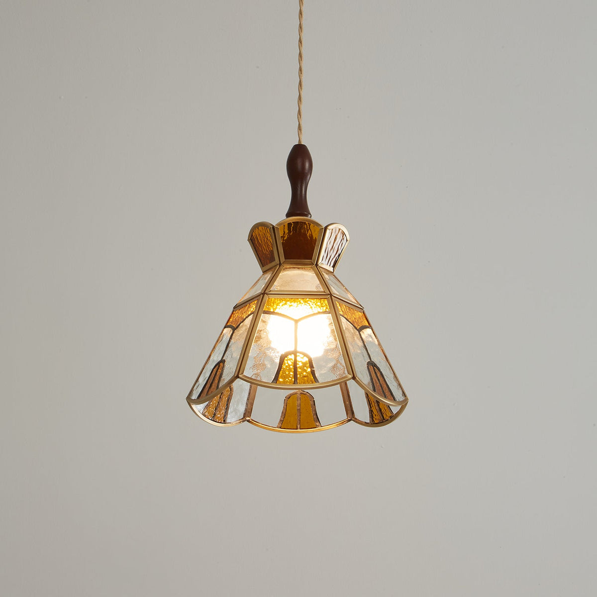 Creshen Wood & Glass Vintage Pendant Lamp