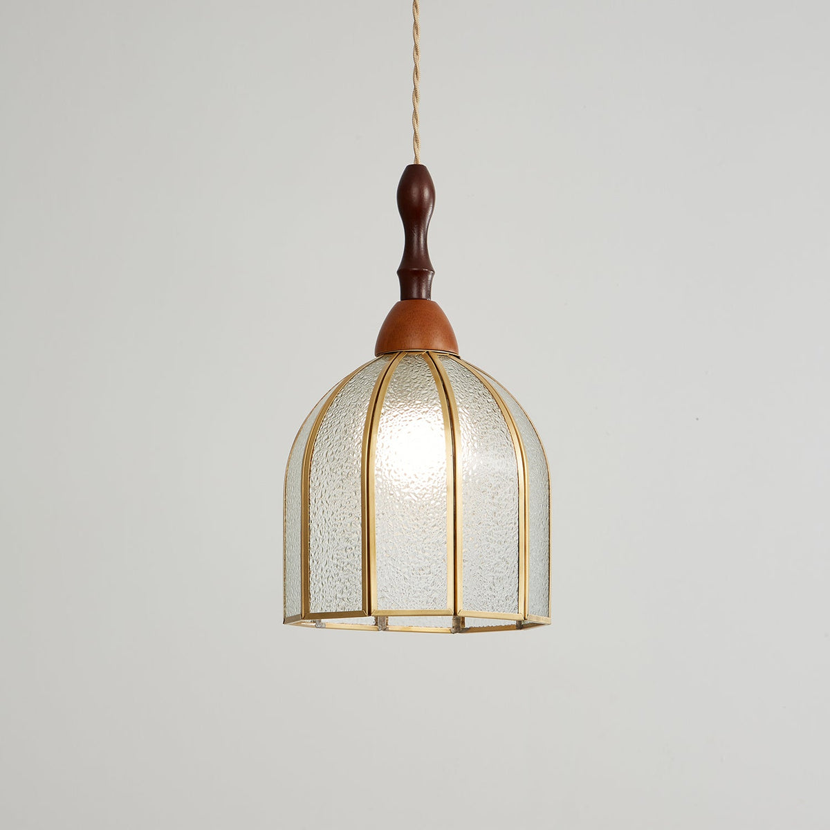 Creshen Wood & Glass Vintage Pendant Lamp