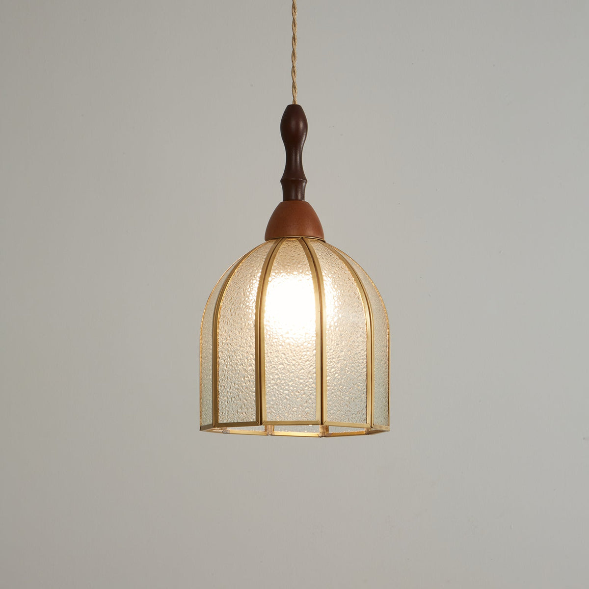 Creshen Wood & Glass Vintage Pendant Lamp