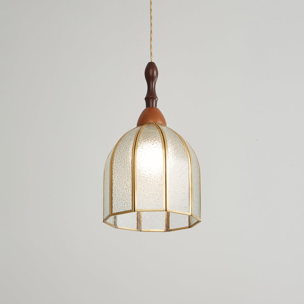Creshen Wood & Glass Vintage Pendant Lamp