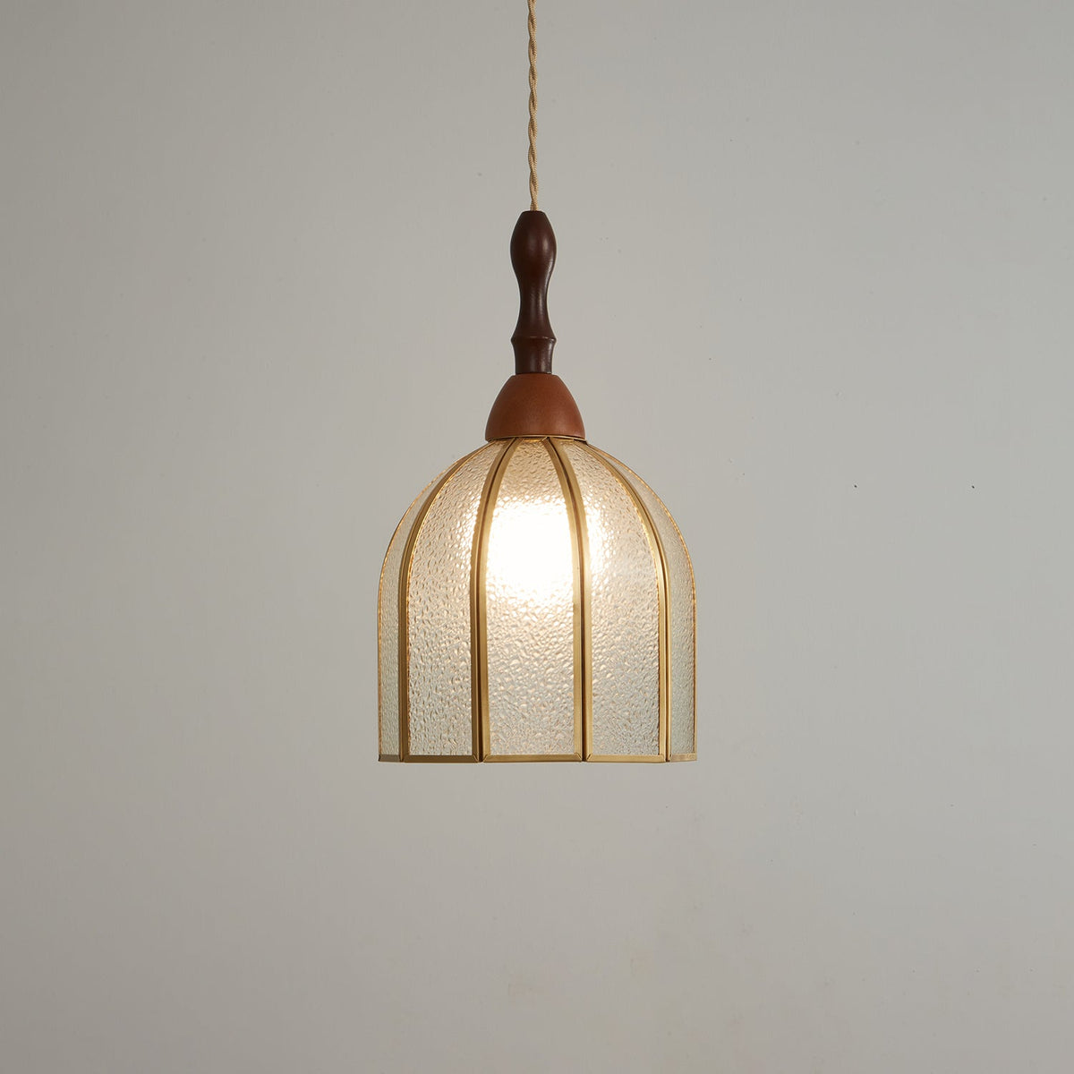 Creshen Wood & Glass Vintage Pendant Lamp