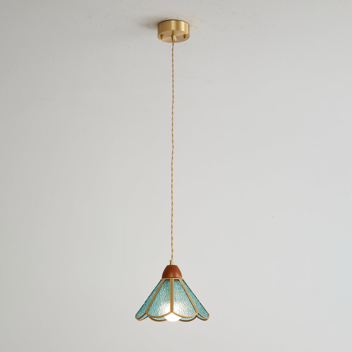 Creshen Wood & Glass Vintage Pendant Lamp