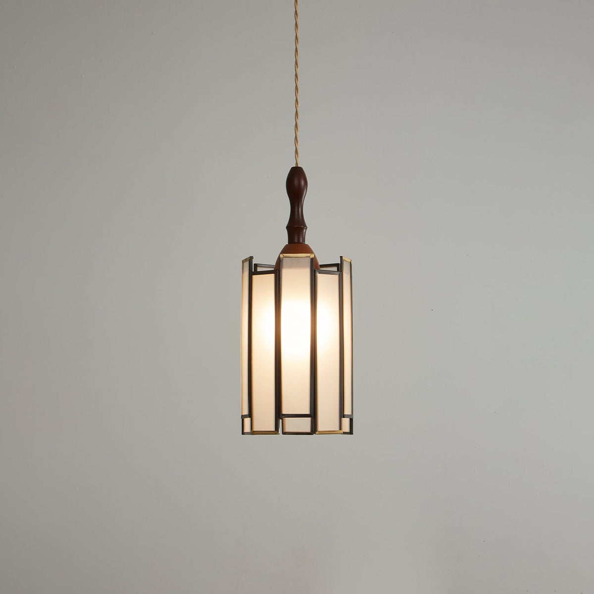 Creshen Wood & Glass Vintage Pendant Lamp