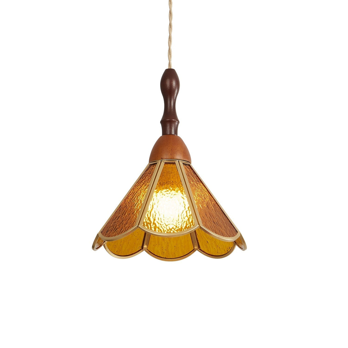 Creshen Wood & Glass Vintage Pendant Lamp