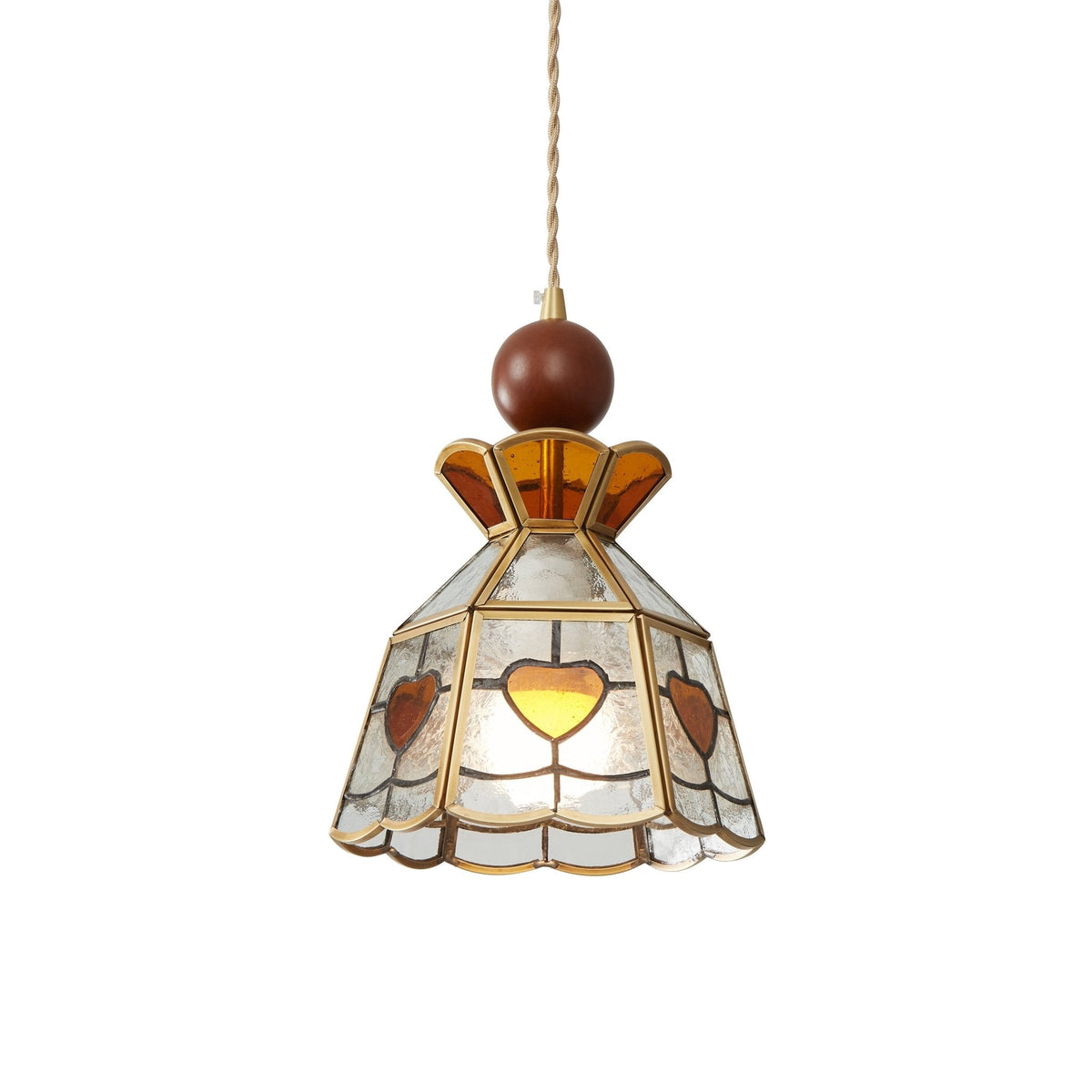Creshen Wood & Glass Vintage Pendant Lamp