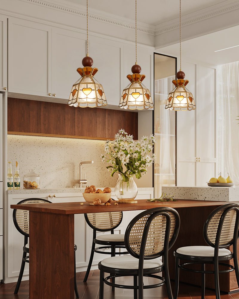 Creshen Wood & Glass Vintage Pendant Lamp