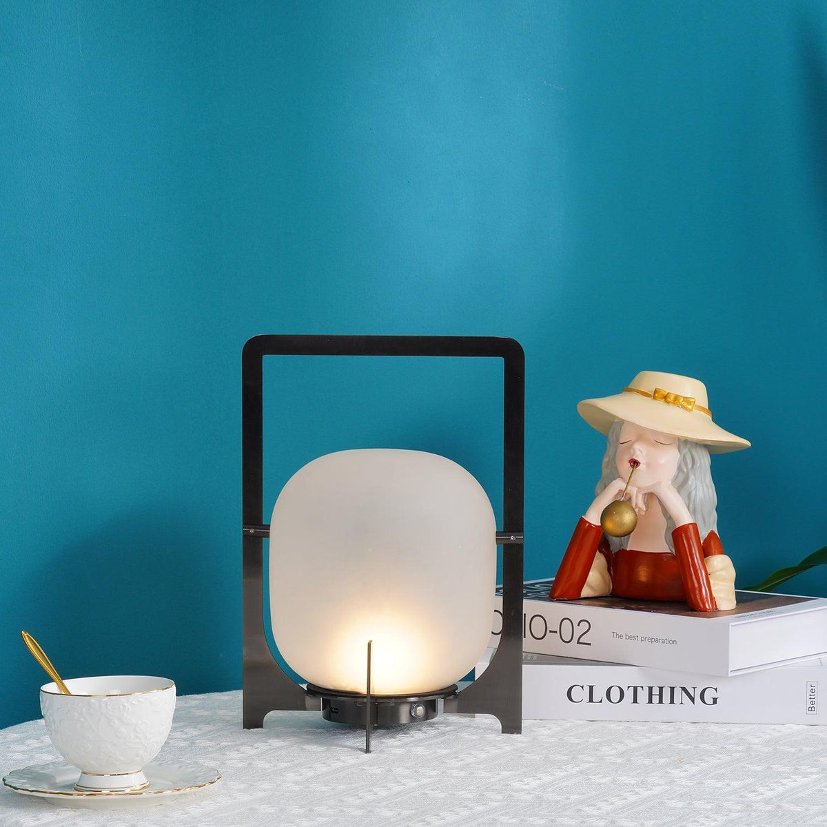 Calderis Black Twilight Lantern Table Lamp