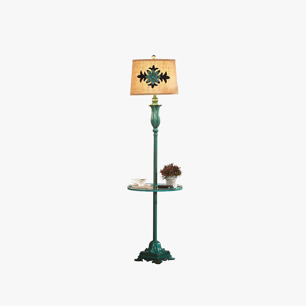 Kodapun Floor Lamp Table Vintage, Metal/Resin, Green, Living Room