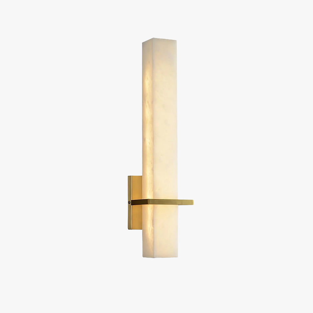 Ritta Wall Lamp White Alabaster Brass Modern Cuboid-Relic Pieces
