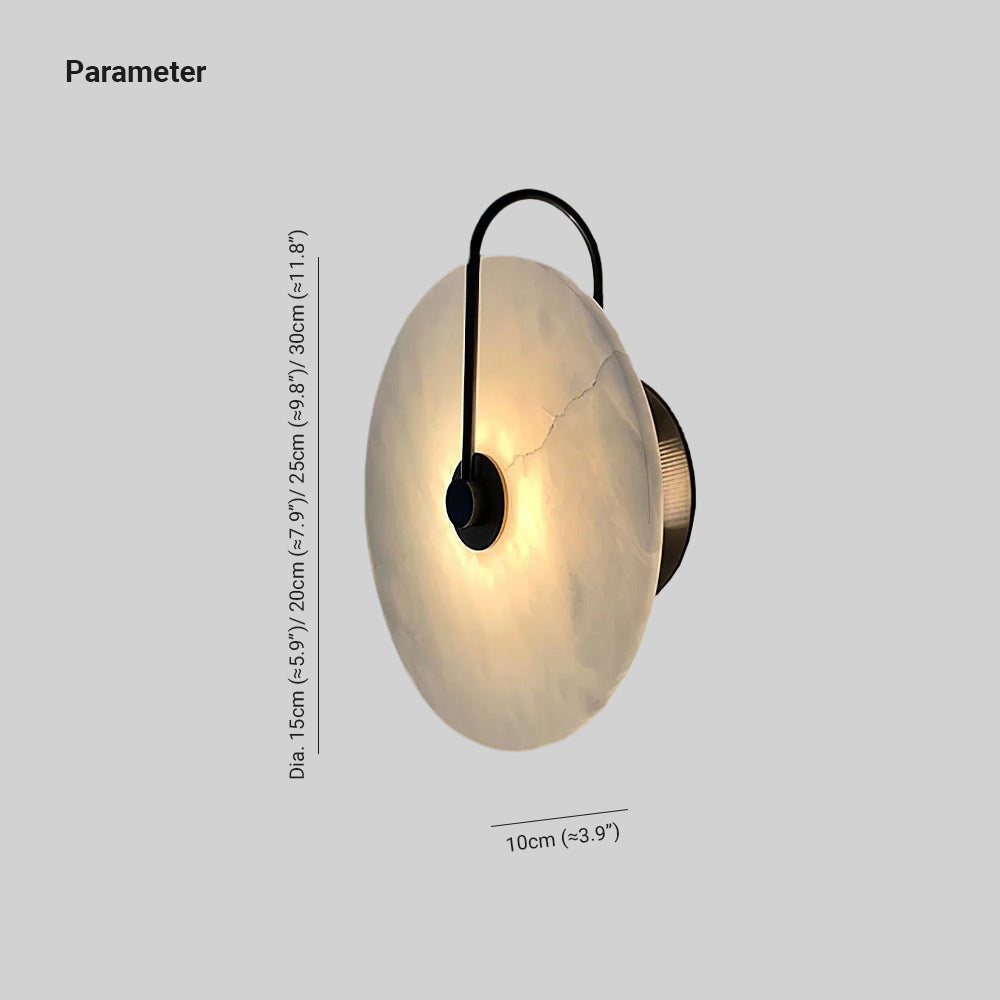 Kristy Alabaster LED Wall Lamp Round Iconic Circular-Relic Pieces