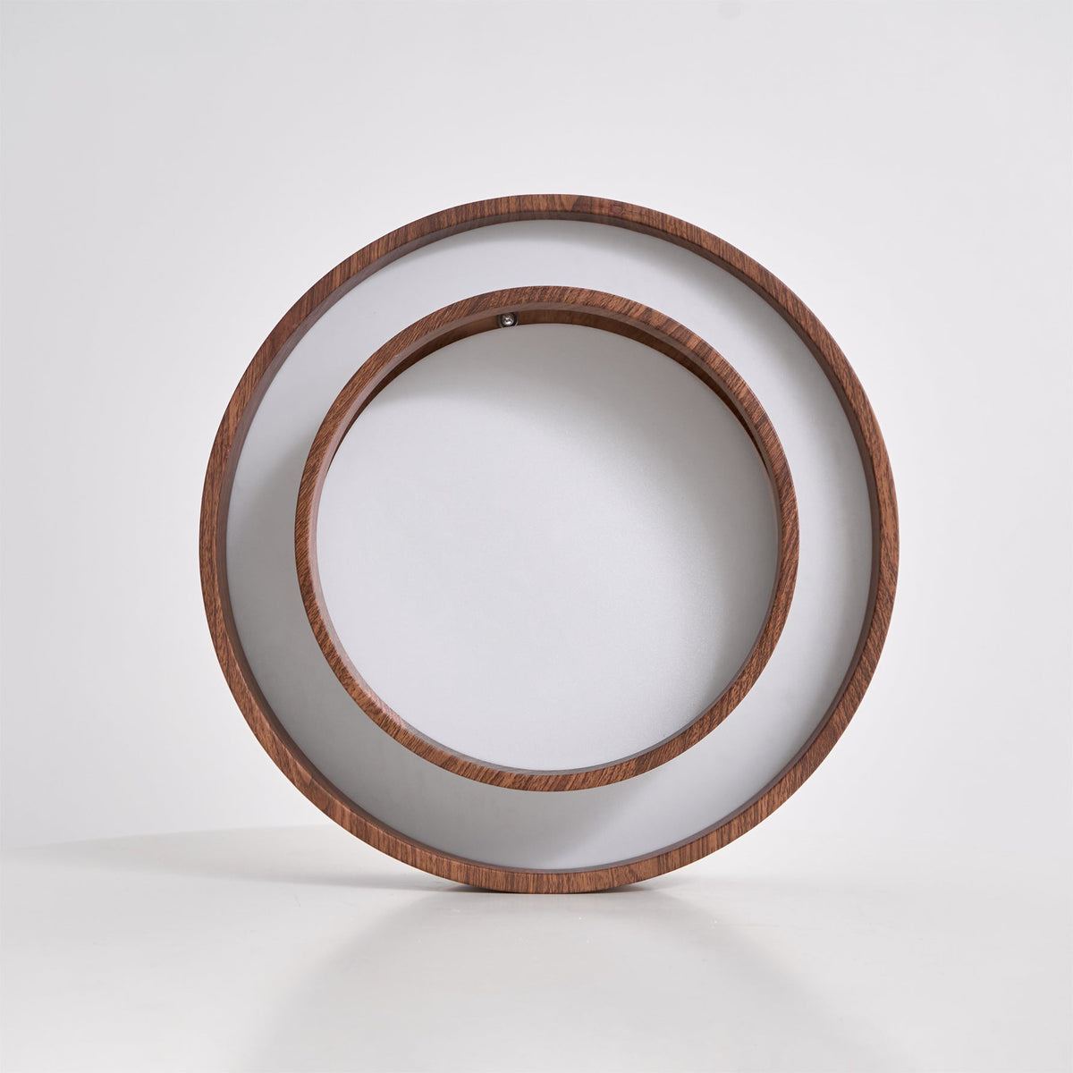 Pimegon Ceiling Light Double - Ring Walnut Color
