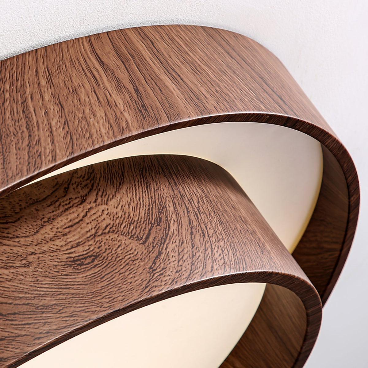 Pimegon Ceiling Light Double - Ring Walnut Color