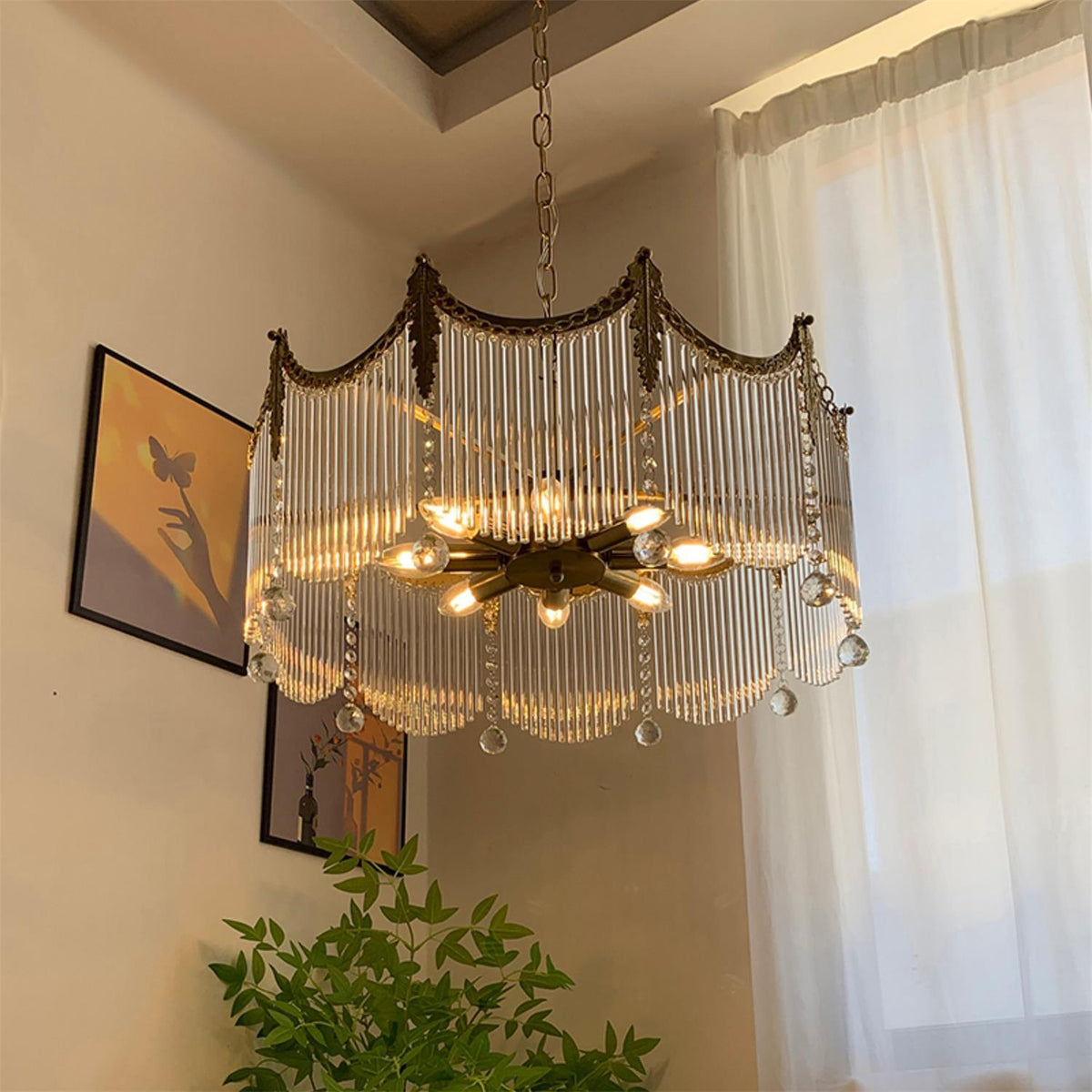 Higuvil Chandeliers Luxurious Glass Farmhouse