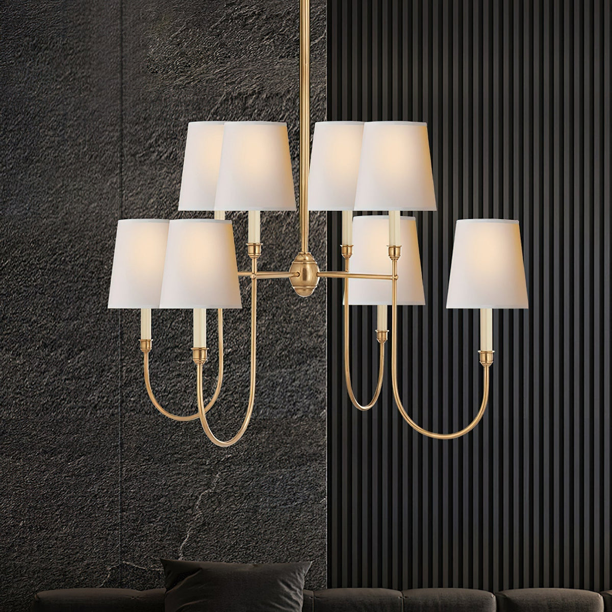 Jitanus Chandelier Luxury Brass Fabric