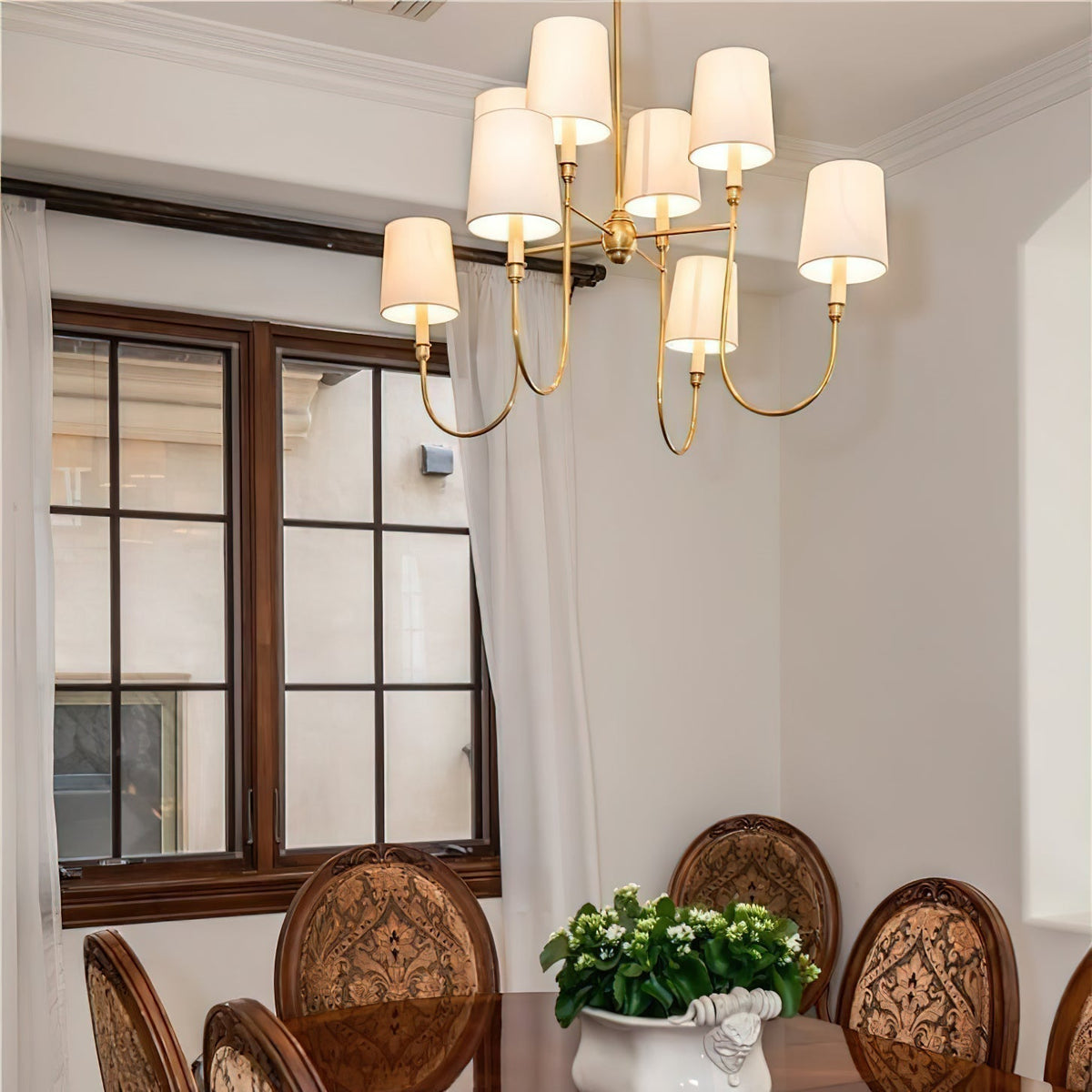 Jitanus Chandelier Luxury Brass Fabric