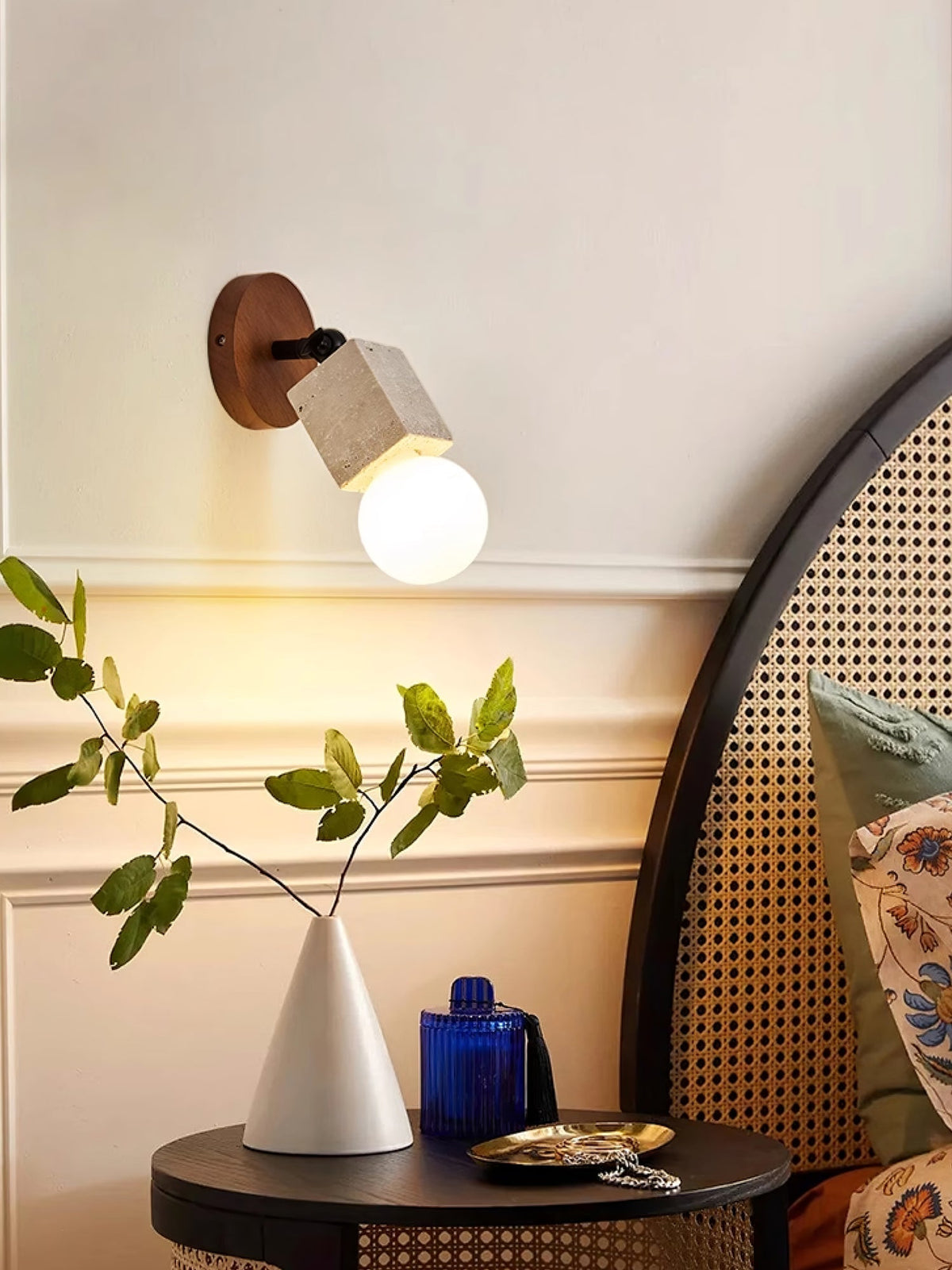 Norinira Travertine Plug-In Wall Light