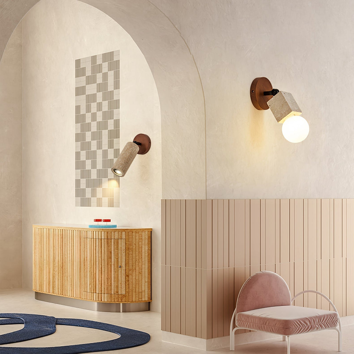 Norinira Travertine Plug-In Wall Light