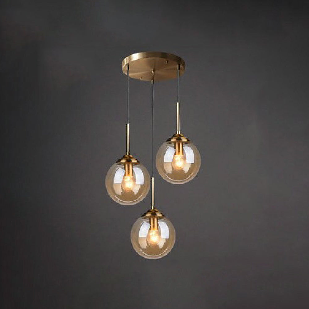 Wobirer Designer Bubble Glass Pendant Light, Smoke/Clear/Amber