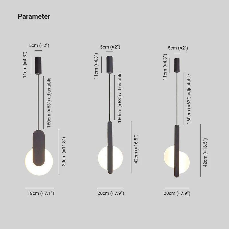 Kori Modern LED Pendant Light Black/White Living Room-Relic Pieces