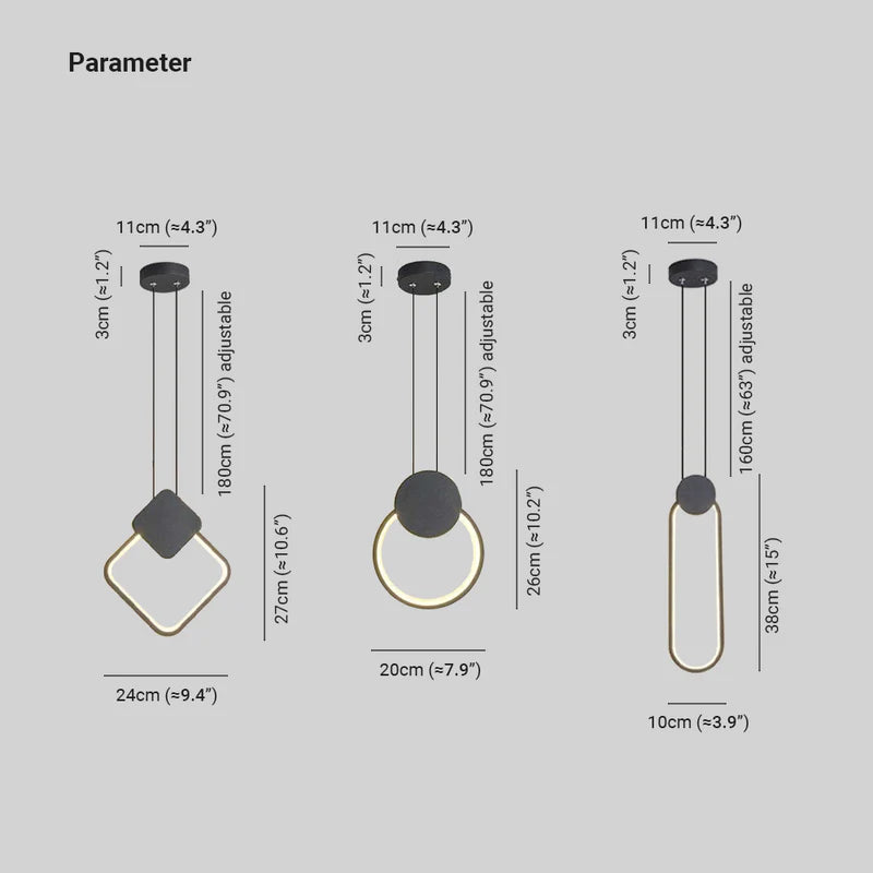 Kori Modern LED Pendant Light Black/White Living Room-Relic Pieces