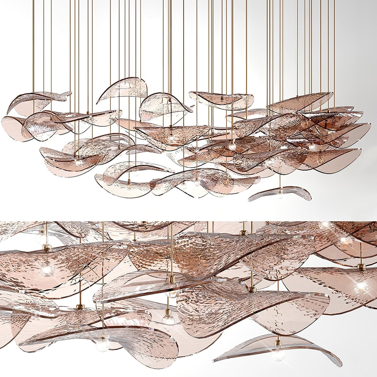 Orinthal Wave Floating Leaf Chandelier