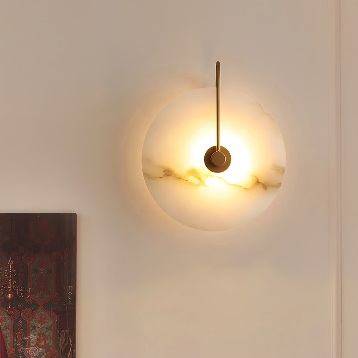 Kristy Alabaster LED Wall Lamp Round Iconic Circular-Relic Pieces