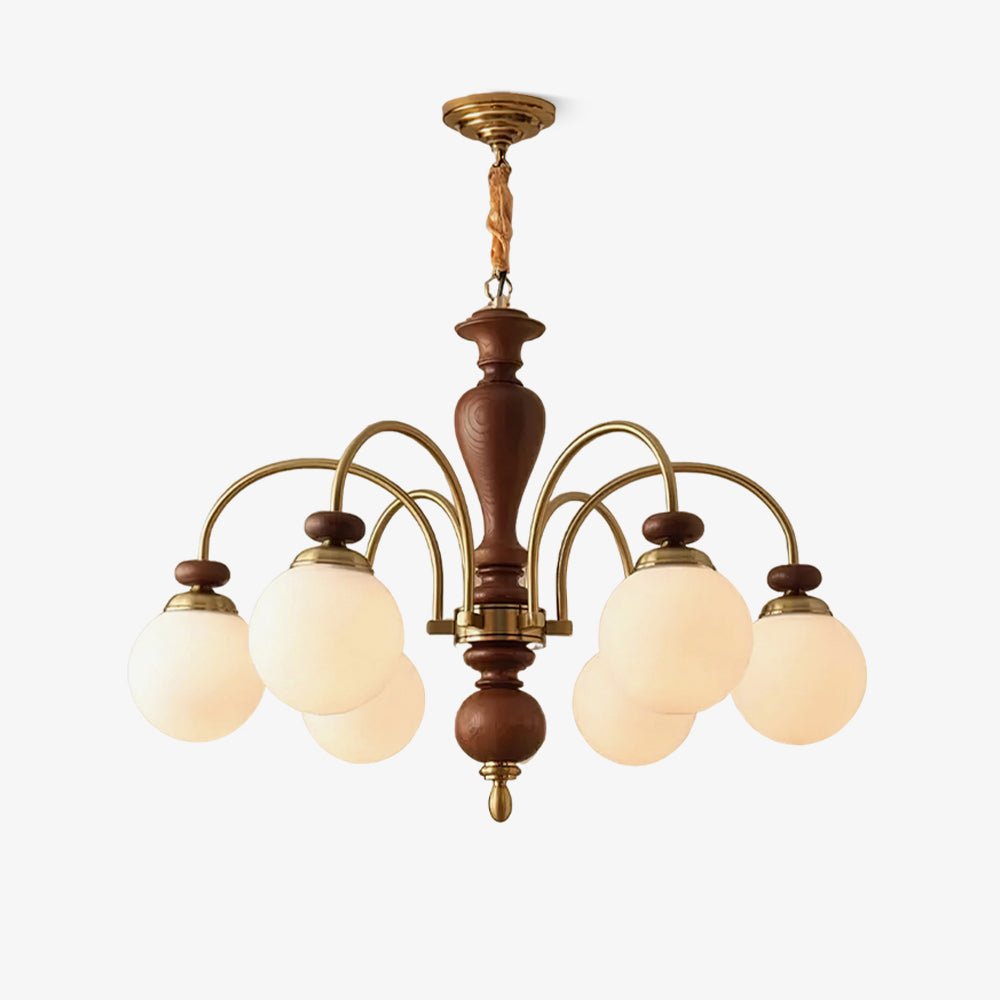 Elverian Chandelier Classic Wooden Brass