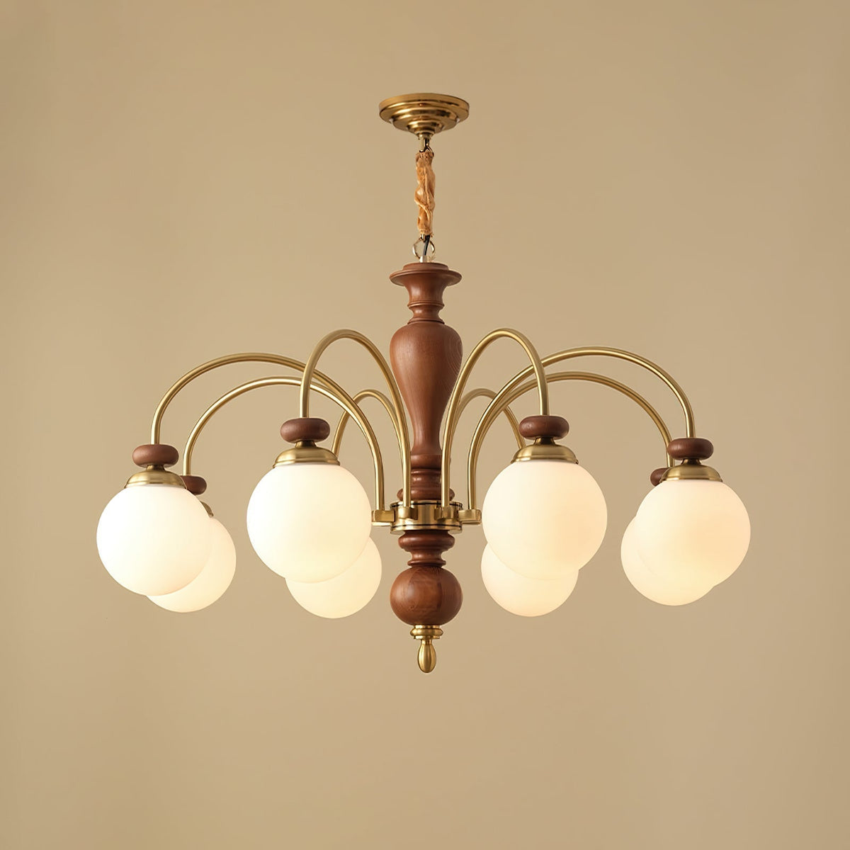 Elverian Chandelier Classic Wooden Brass