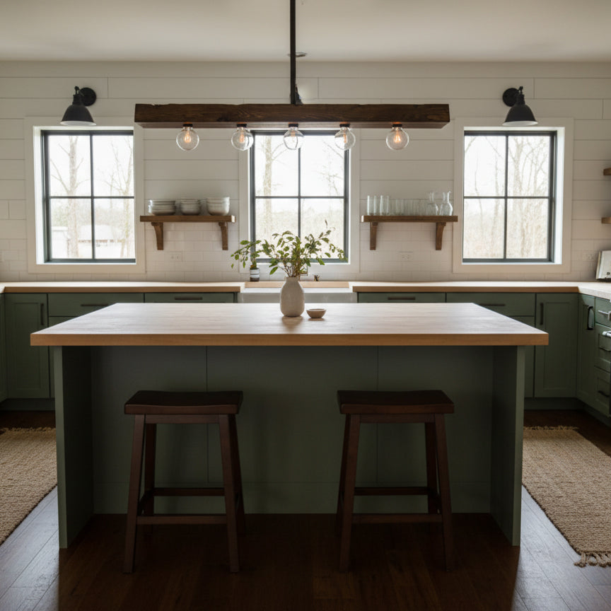 Siraen Wood-beam Island Chandelier