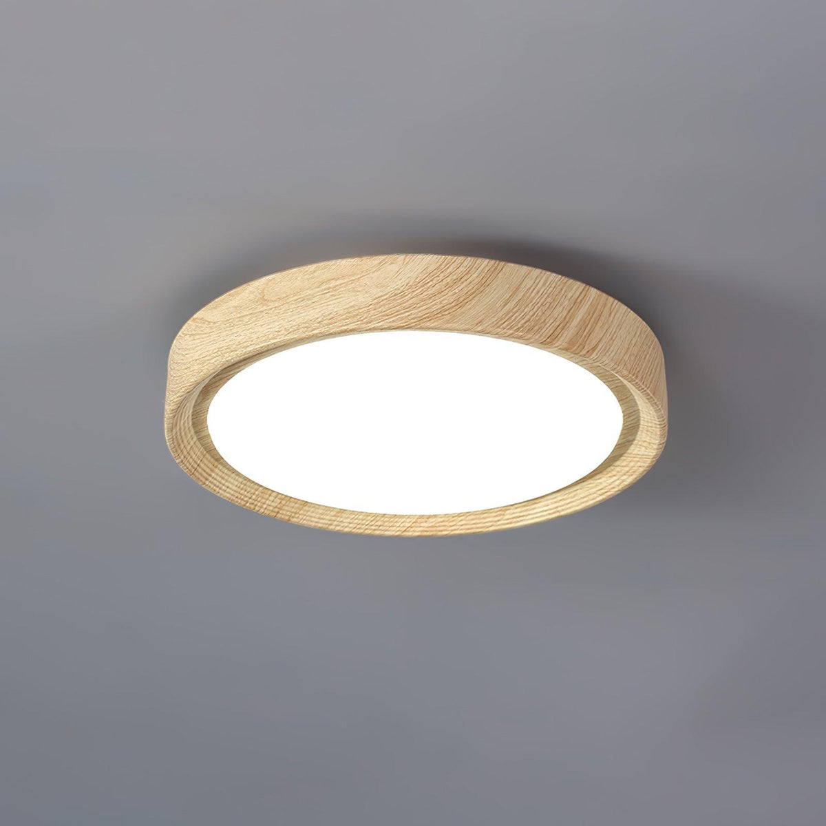 Niralel Ceiling Light Woodgrain Acrylic Round