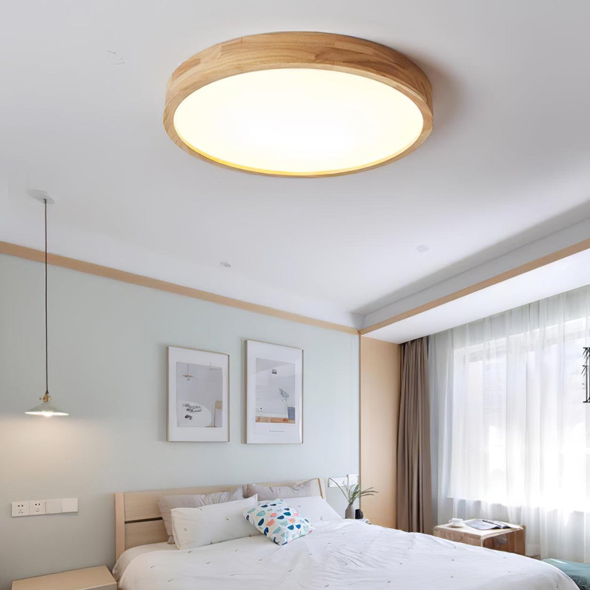 Delebom Wooden Geometric Ceiling Light