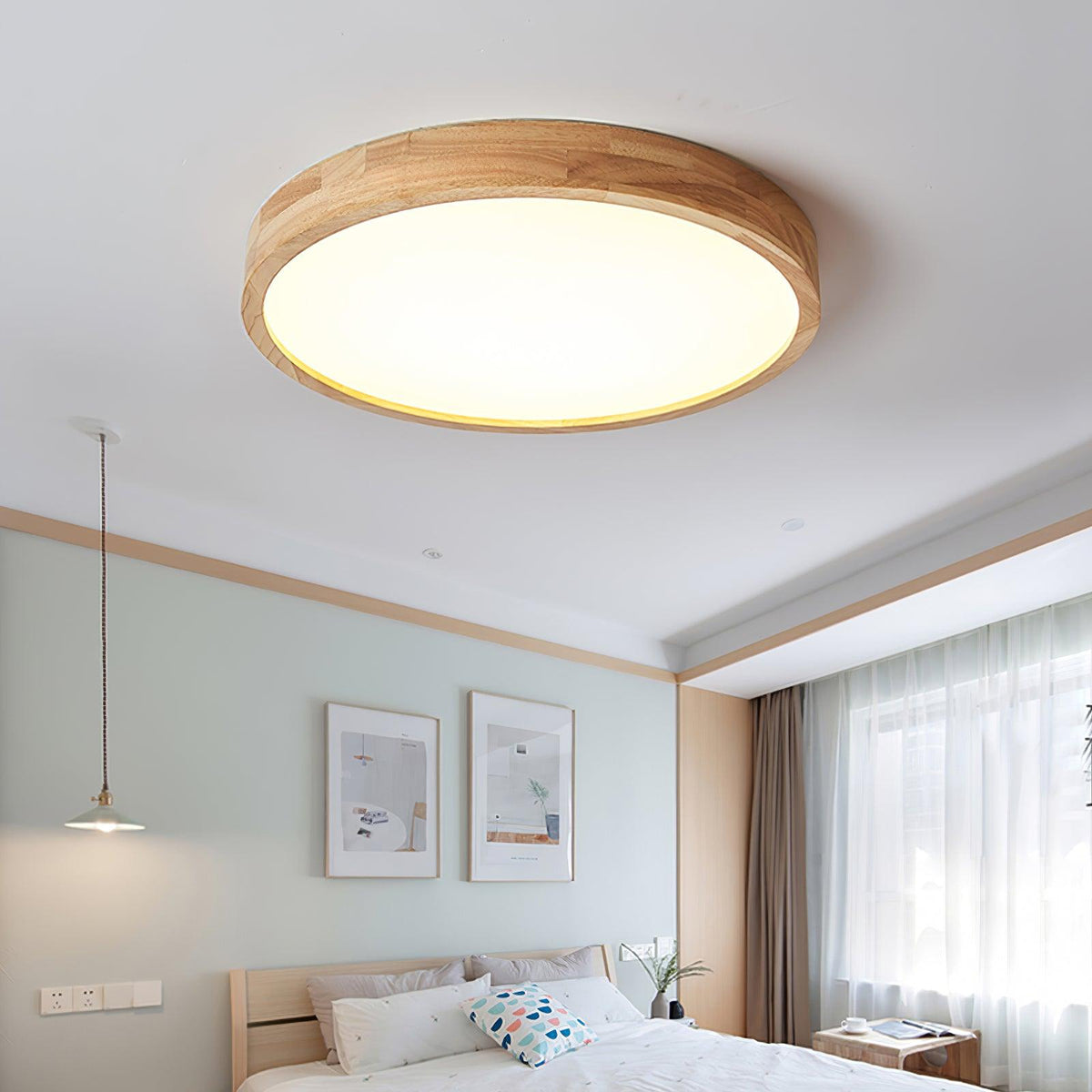 Delebom Wooden Geometric Ceiling Light