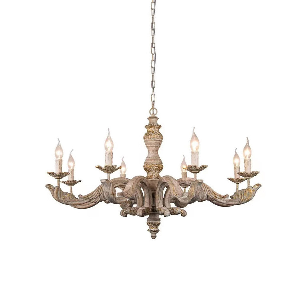 Aldeora Luxury Roman Column Wooden Chandelier