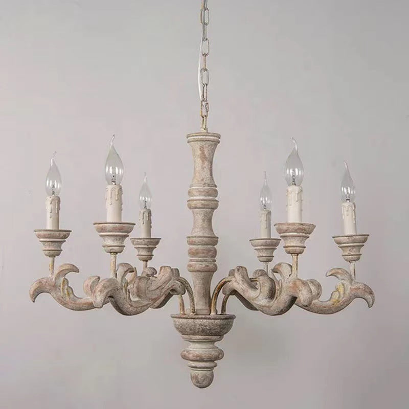 Aldeora Luxury Roman Column Wooden Chandelier