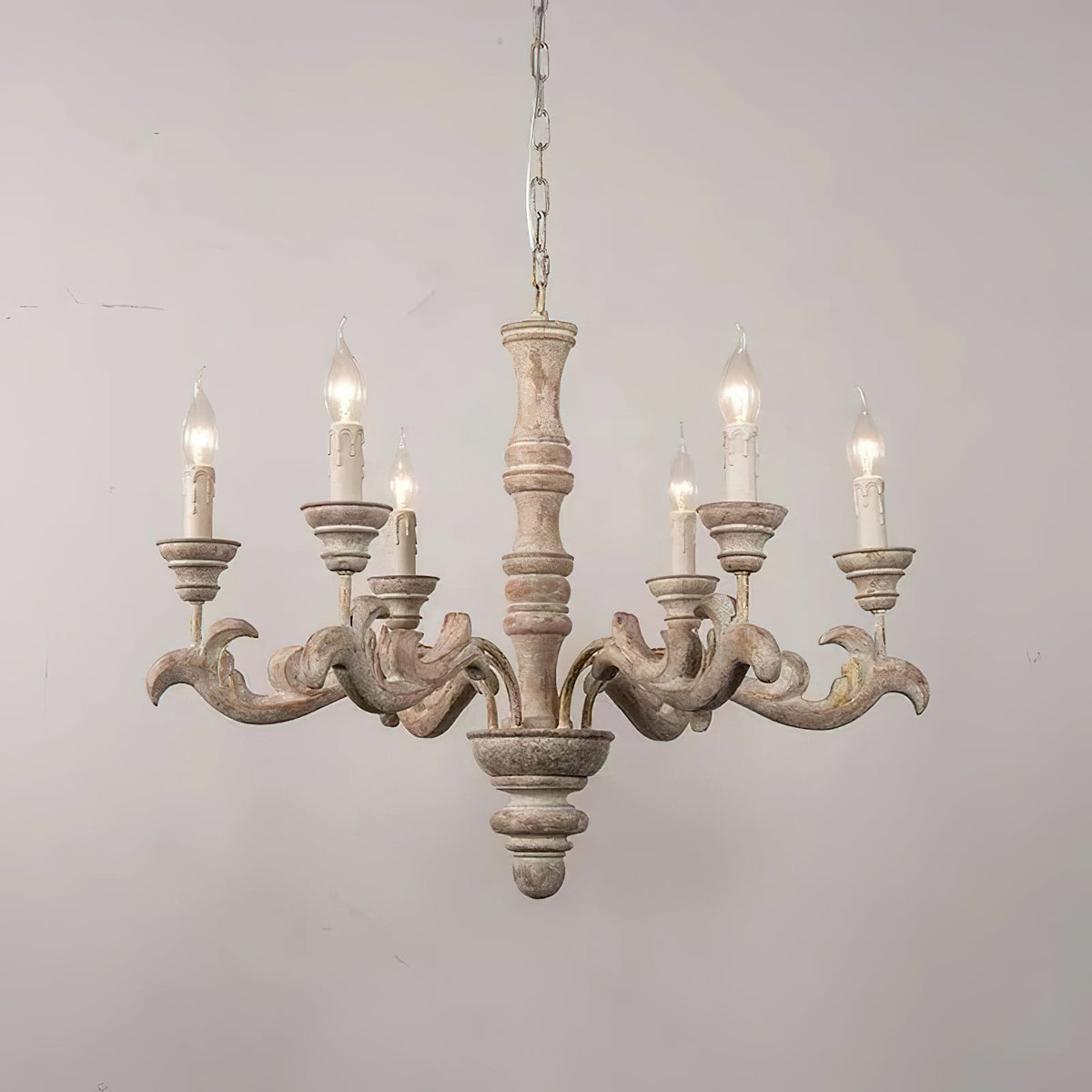 Aldeora Luxury Roman Column Wooden Chandelier
