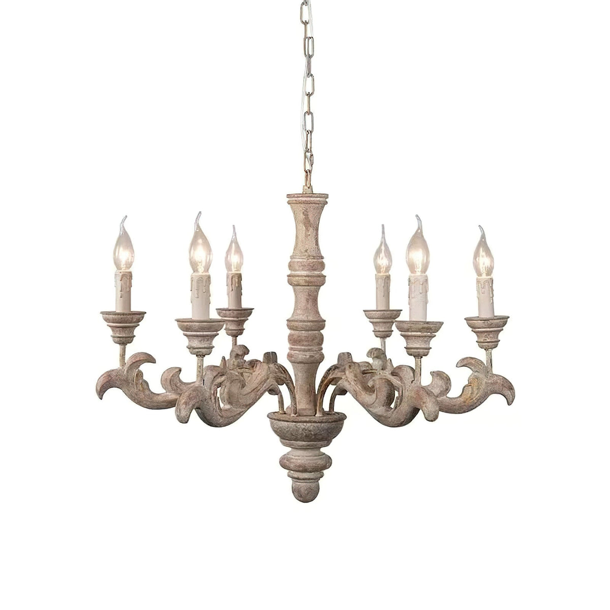 Aldeora Luxury Roman Column Wooden Chandelier