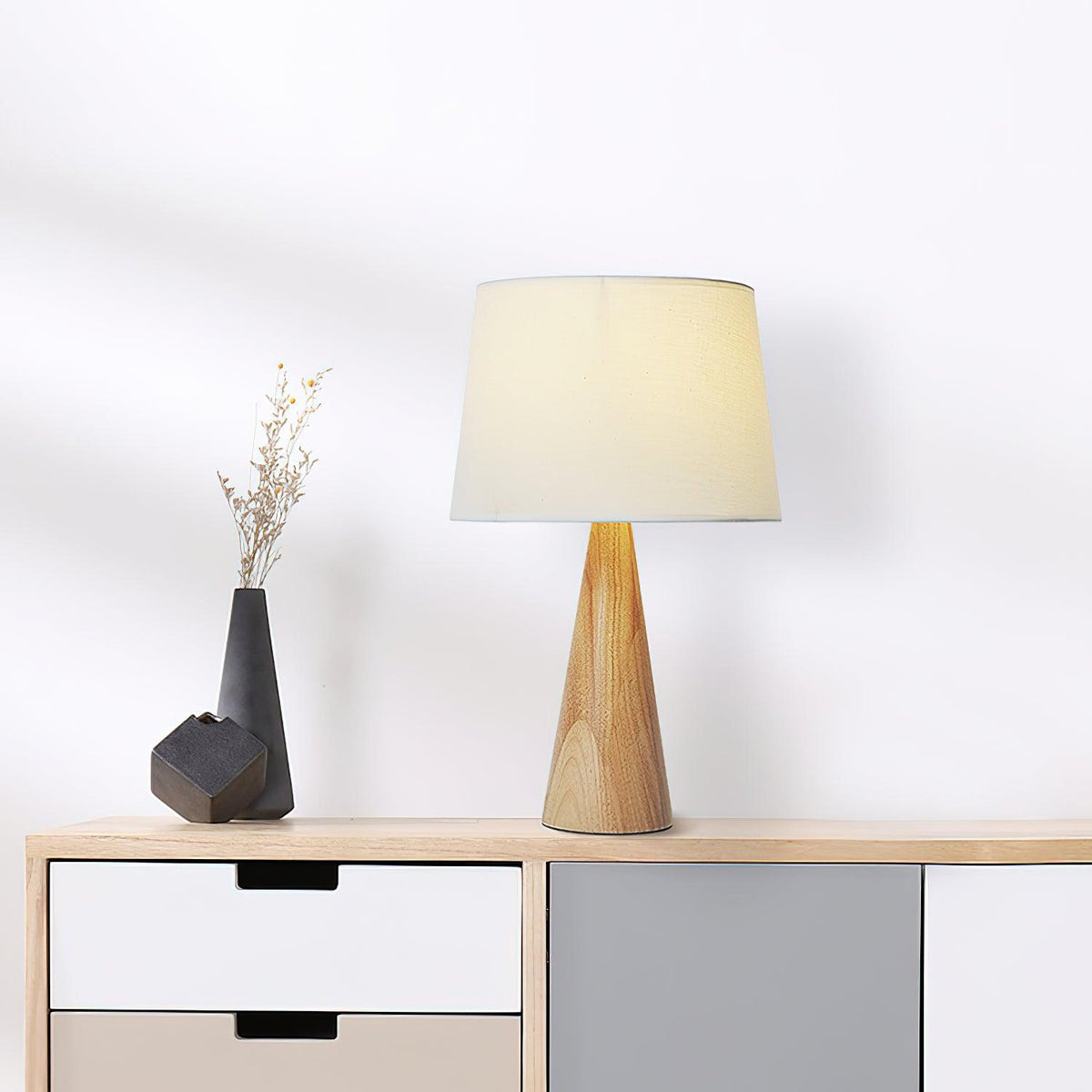 Aldalina Drift Wooden Vase Table Lamp