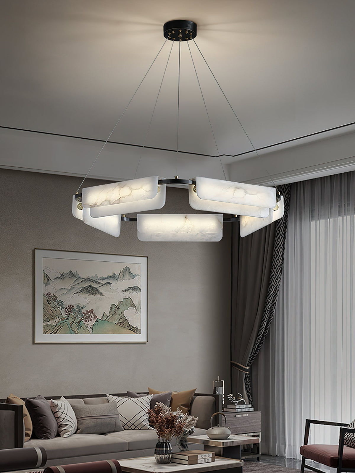 Eiruine Postmodern Luxury Alabaster Chandelier