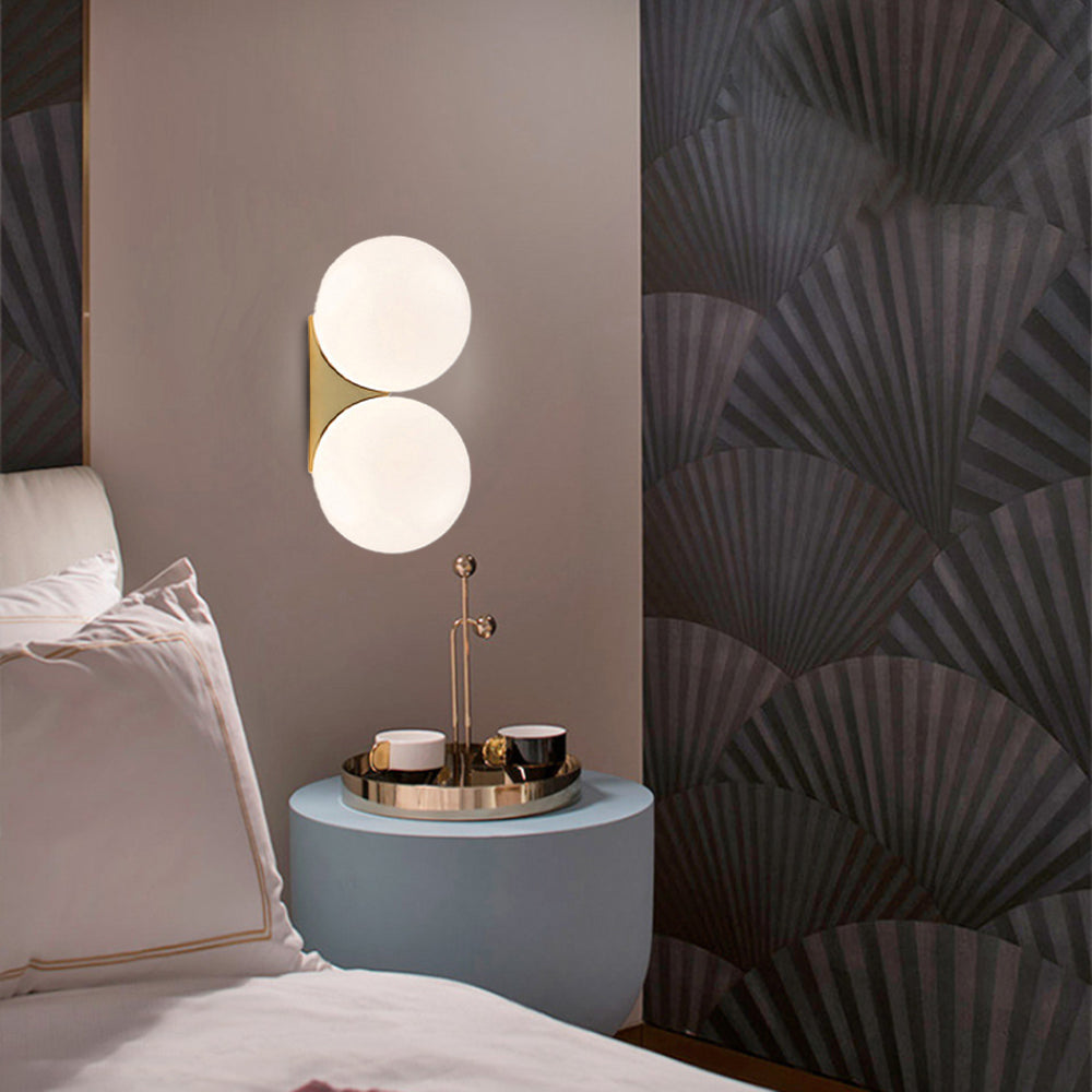 Gotanero Indoor Wall Lamp Glass Brass&White Living Room Bedroom