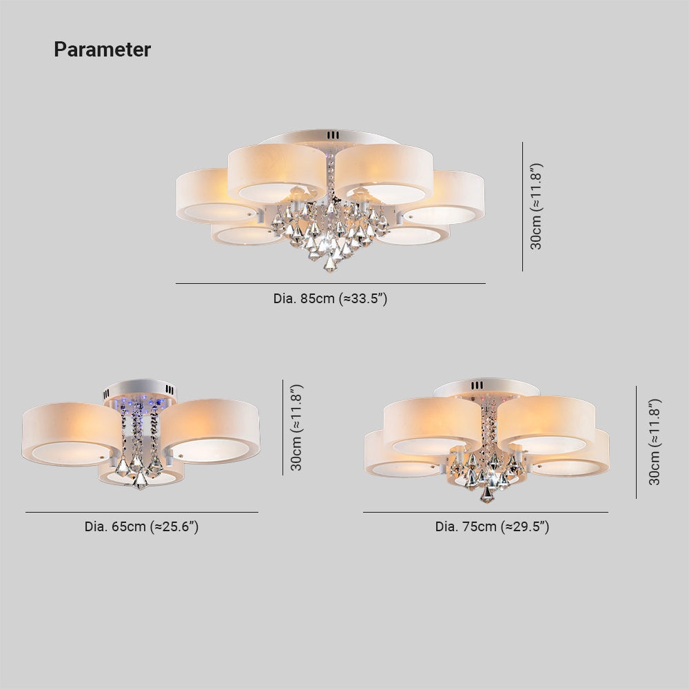 Winaredu Flush Mount Ceiling Light Glass White Modern Round Hallway
