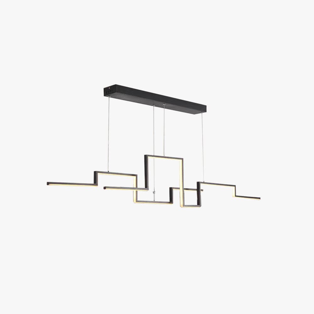 Rogegon Designer Linear Metal Pendant Light, Black/Gold