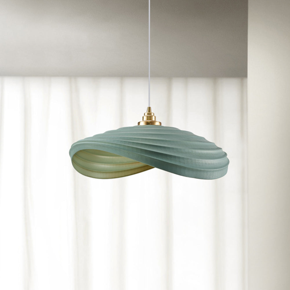 Civagak Wabi-Sabi Minimalisme Ripple Pendant Light, Resin&Metal