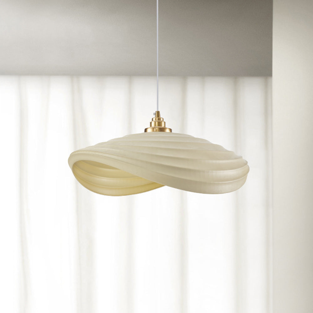 Civagak Wabi-Sabi Minimalisme Ripple Pendant Light, Resin&Metal