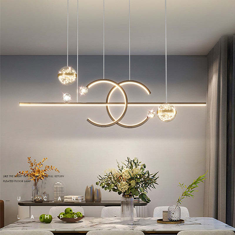 Tosidel Pendant Light Double-C, Gold/Black Starry-sky