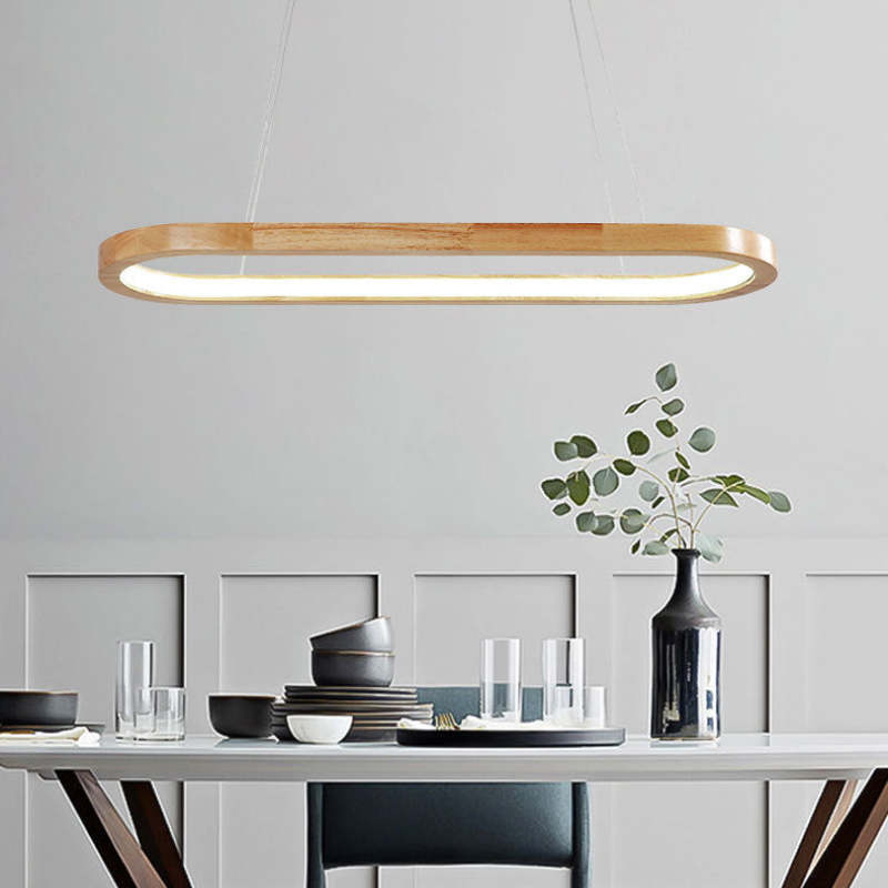 Lyraen Contemporary Oval Wooden Pendant Light-Relic Pieces