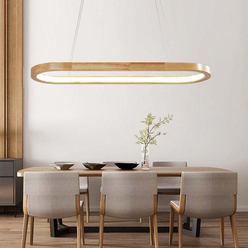 Lyraen Contemporary Oval Wooden Pendant Light-Relic Pieces