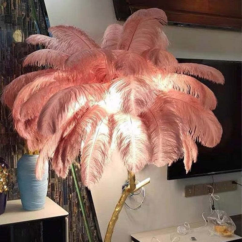 Salenor Nordic Luxury Unique Ostrich Feather Floor Lamp/Table Lamp-Relic Pieces