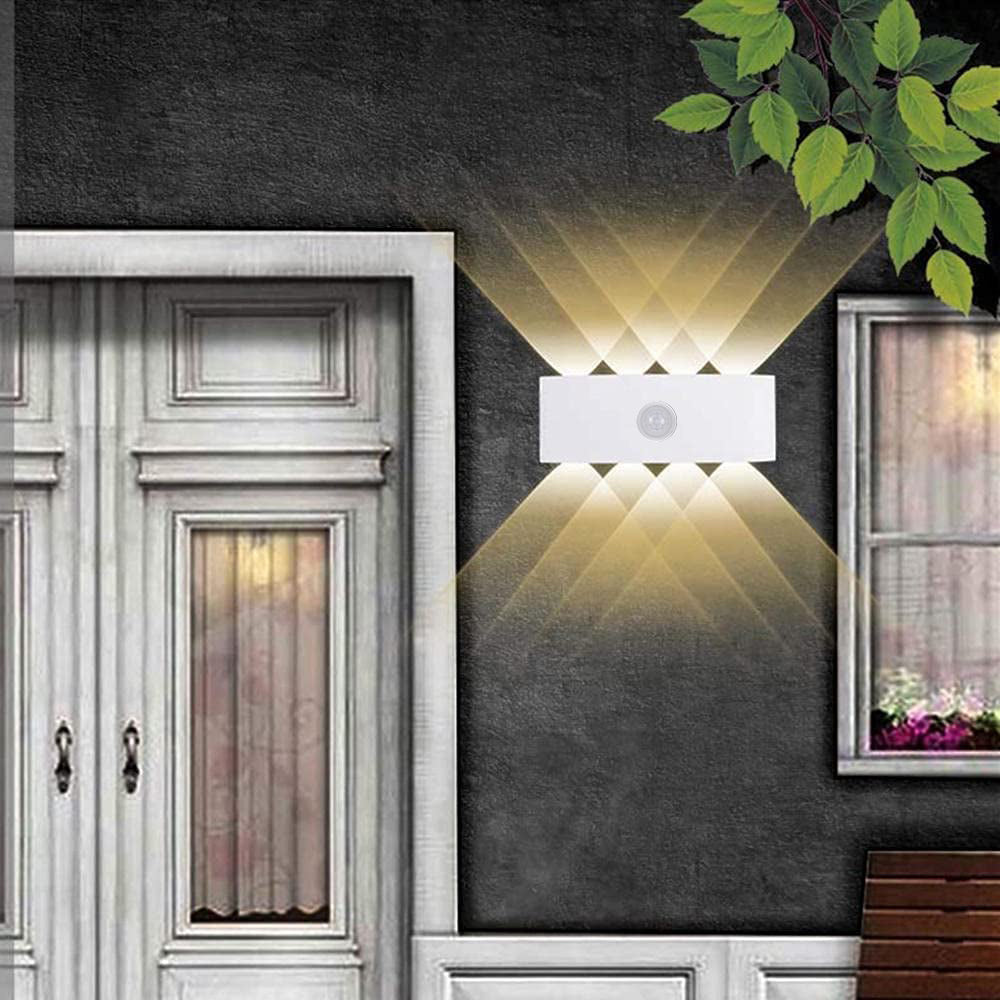 Pikitur Modern Simple Metal/ Fixtures Up And Down LED Light Wall Lamp, Black/White