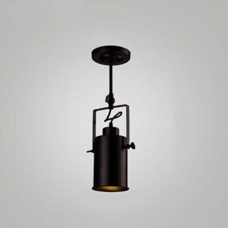 Tudelir Vintage Adjustable Semi-Flush Mount Ceiling Light, Black