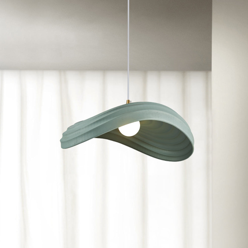 Civagak Wabi-Sabi Minimalisme Ripple Pendant Light, Resin&Metal